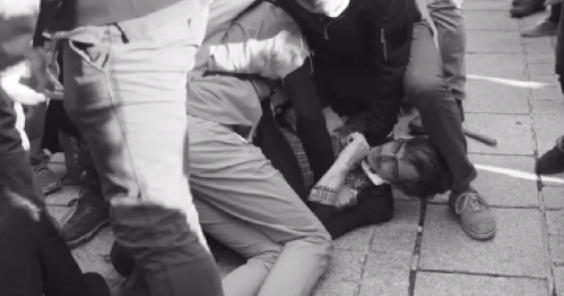 French anti-LGBT protest turns into terrifying brawl after innocent gay kiss