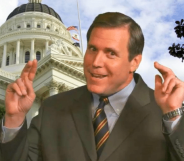Scott Wilk, a senator in California, stressed his opposition to a bill that protects trans teens with a video that mocks their entire existence while also singing badly to David Bowie. (Screen capture via Twitter)