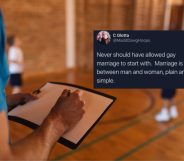 A high school coach's tweet against marriage equality became a lightning rod for controversy. (Stock photograph via Elements Envato/Twitter)