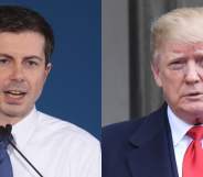 Pete Buttigieg (L) launched an attack against Donald Trump for claiming he's done 'more for the Black community than anyone else'. (Getty)