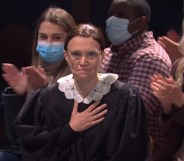 Kate McKinnon paid a moving tribute to Ruth Bader Ginsburg during Saturday Night Live's return to the airwaves.