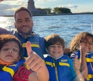 sé Rolón and his three children. (nycgaydad/Instagram)