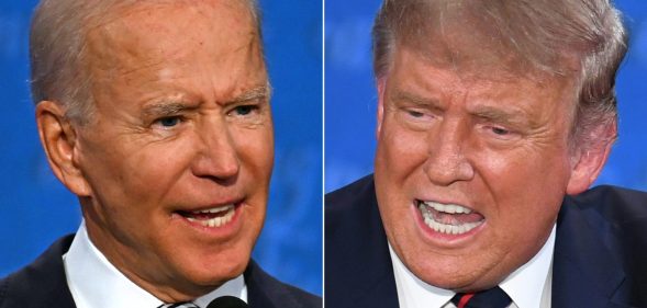 Presidential candidate and former US Vice President Joe Biden and US President Donald Trump