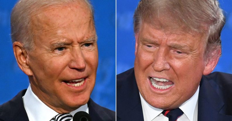 Presidential candidate and former US Vice President Joe Biden and US President Donald Trump
