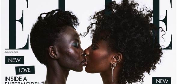 Aweng Ade-Chuol and her wife Alexus kissing