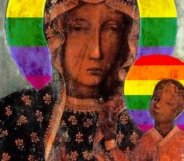 LGBT+ Virgin Mary poster in Poland