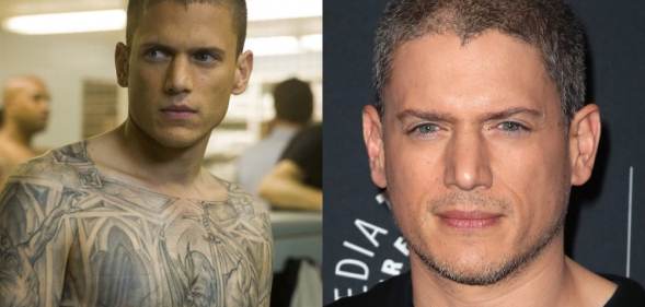 Wentworth Miller in Prison Break with a tattooed torso