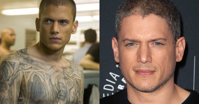 Wentworth Miller in Prison Break with a tattooed torso