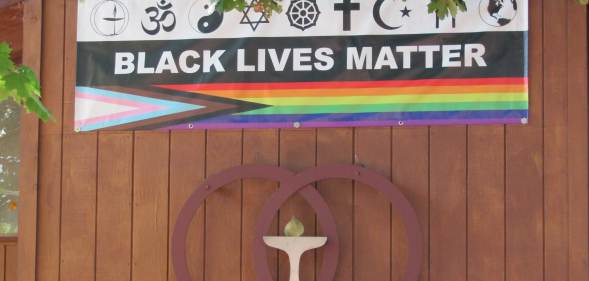 The Unitarian Universalist Church in Utica, upstate New York, spoke out after its banners were repeatedly vandalised