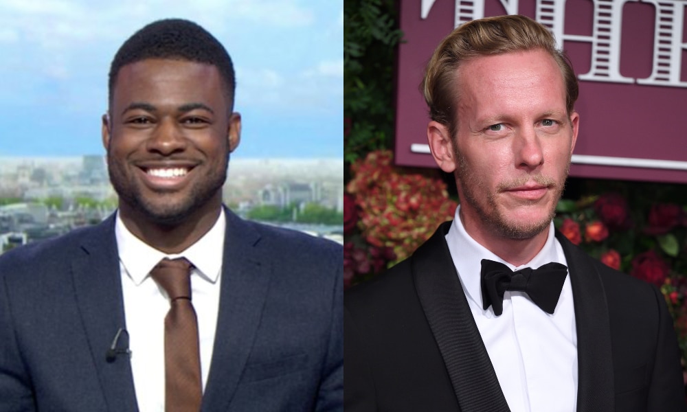 A side-by-side of Ben Hunte and Laurence Fox, both wearing suits