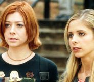 Alyson Hannigan and Sarah Michelle Gellar as Willow and Buffy.