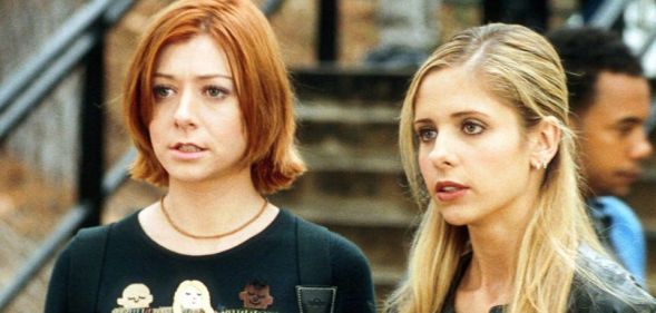 Alyson Hannigan and Sarah Michelle Gellar as Willow and Buffy.