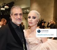 Joe Germanotta (L) endorsed Donald Trump just days after the president dissed his daughter, Lady Gaga. (Getty/Twitter)