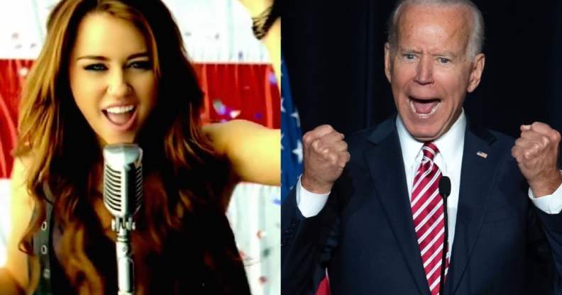 Miley Cyrus and Joe Biden