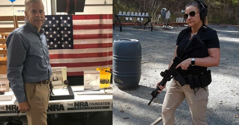 Gun-toting anti- LGBT+ Republicans Kirk Cox (left) and Amanda Chase (right) are both running for Virginia governor