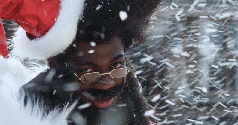 Lil Nas X as the time-travelling Santa Nas X.