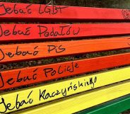 Rainbow benches in Poland were vandalised with "F**k LGBT"