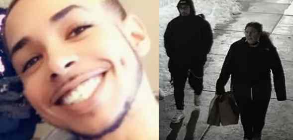 Anthony Crumbley, a gay Black man who was stabbed, alongside a CCTV photo of suspects