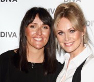 Lesbian Emmerdale star Michelle Hardwick (right) with her wife Kate Brooks at the DIVA Magazine Awards at the The Waldorf Hilton, Aldwych, London