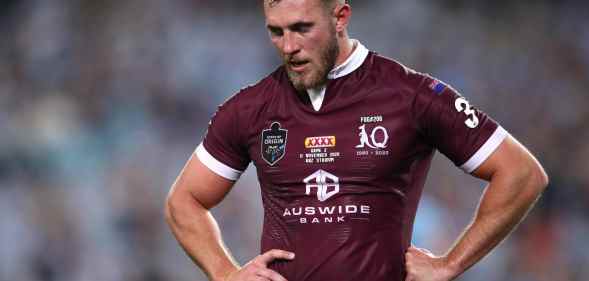 Kurt Capewell looks on during game two of the 2020 State of Origin series between the New South Wales Blues and the Queensland Maroons