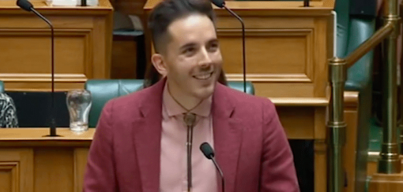 New Zealand Green party MP Ricardo Menéndez March gives his first speech in parliament titled: "Be gay, do crime".