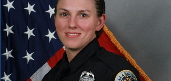 Officer Amanda Topping is among six officers hailed locally as 'heroes'