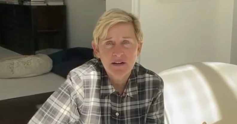 Ellen DeGeneres wearing a plaid shirt