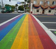 Rainbow crossing in Long Beach, California