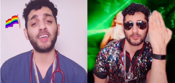 Dr Mark Perera, who works as an NHS doctor in east London, has taken to TikTok as @DoctorGayUK