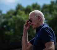 Joe Biden speaks to Iowa voters on the Soapbox stage at the Iowa State Fair in August 2019