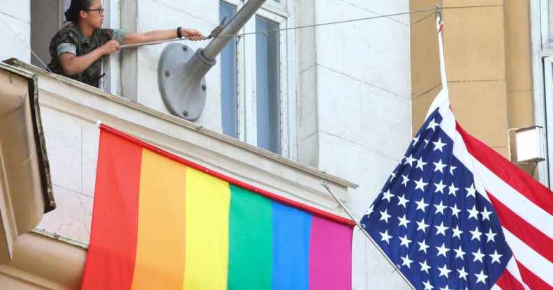 US embassy pride flag