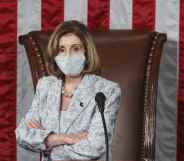 Speaker of the House Nancy Pelosi waits during votes in the first session of the 117th Congress
