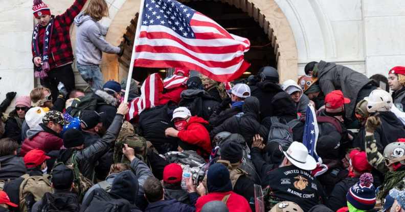Rioters clash with police at the Capitol riots