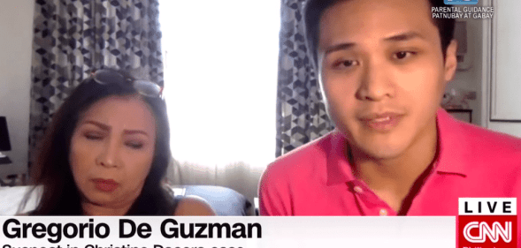 Gregorio de Guzman with his mother, famous Filipino singer Claire dela Fuente