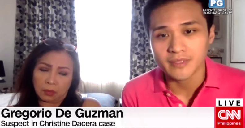 Gregorio de Guzman with his mother, famous Filipino singer Claire dela Fuente