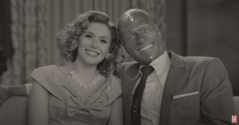 Elizabeth Olsen and Paul Bettany star in WandaVisionn.