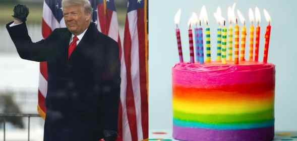 Donald Trump and rainbow cake