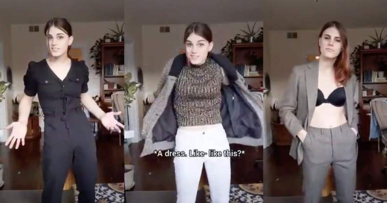 Eva mocks the transphobic insult in a viral Twitter video