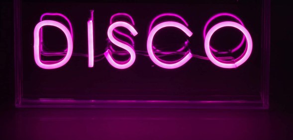 The neon 'Disco' sign light box. (Amazon)