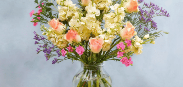 The Abby bouquet is priced at £35 and can also be purchased with a vase. (Bloom & Wild)