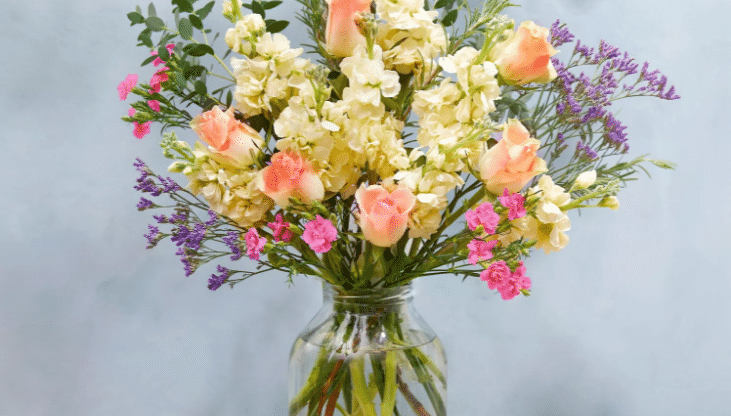 The Abby bouquet is priced at £35 and can also be purchased with a vase. (Bloom & Wild)