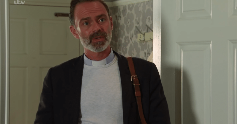 Daniel Brocklebank as gay vicar Billy Mayhew on Coronation Street