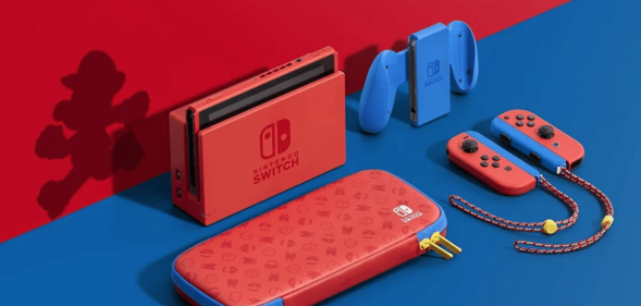 Nintendo Switch Mario edition Red and Blue console