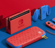 Nintendo Switch Mario edition Red and Blue console