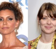 Headshots of Charisma Carpenter and Amber Benson smiling to the camera on the red carpet