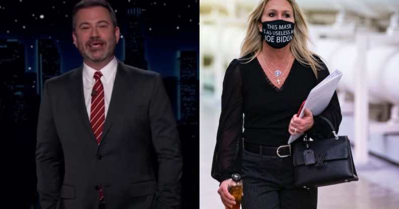 Jimmy Kimmel and Marjorie Taylor Greene