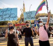 myanmar protests military coup lgbt gays for democracy