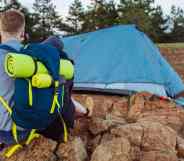 tent man camping