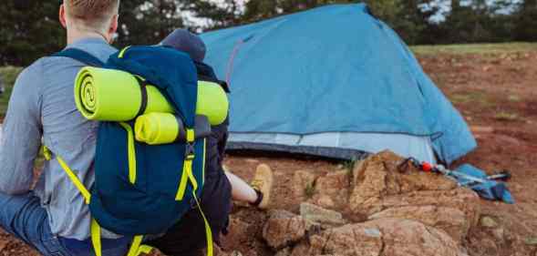 tent man camping