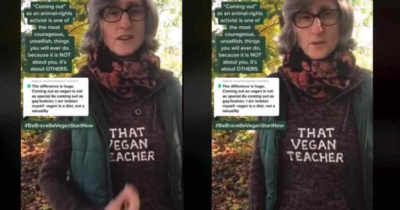 that vegan teacher tiktok side by side